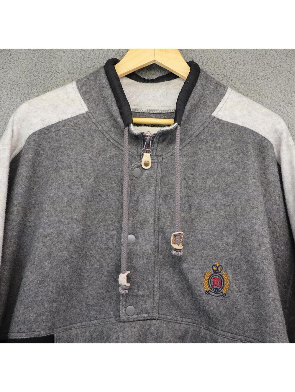 Bugle Boy XL Fleece 1/2 Zip Jacket Pockets vtg 90